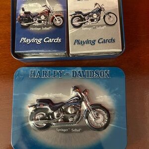 Harley-Davidson Blue and Silver Motorcycle Card Set